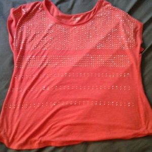 Short sleeve orange studded top
